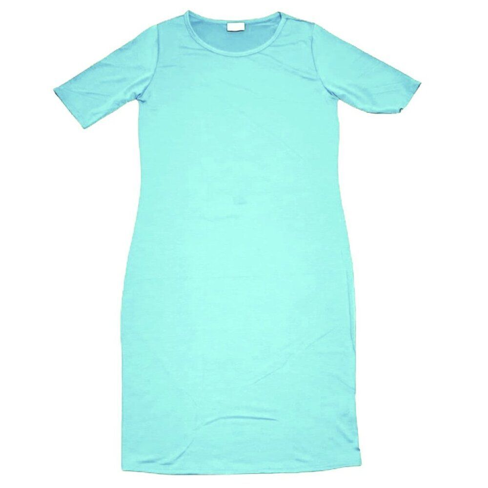 NEW LuLaRoe LARGE Julia Pencil Dress Aqua Teal Mint Slim Fitted Knee Length